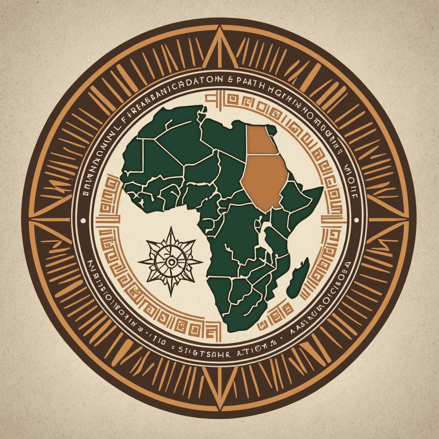 FinancialFreedomPath logo featuring an African-inspired design with earthy tones and geometric patterns