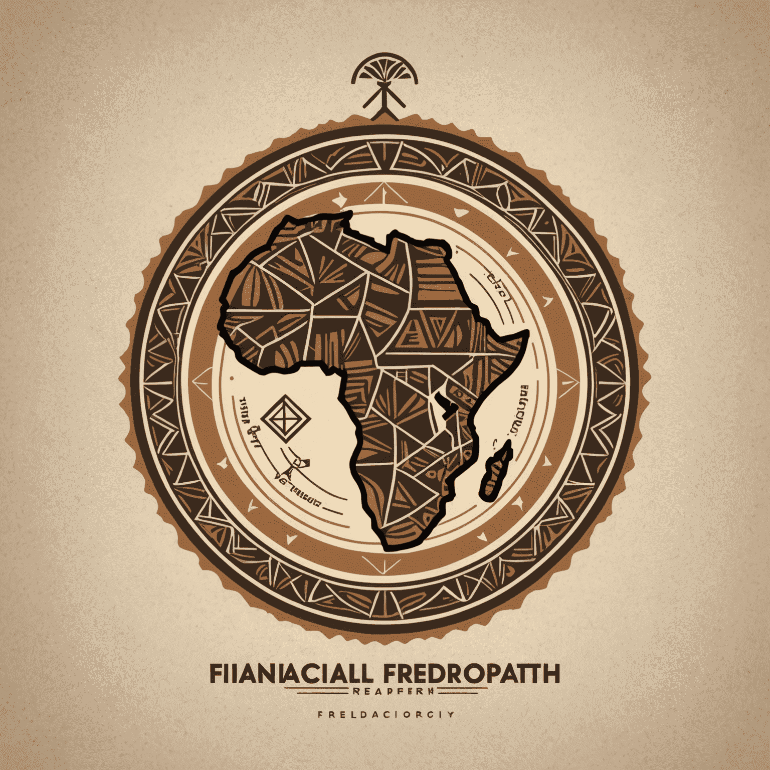 FinancialFreedomPath logo featuring an African-inspired design with earthy tones and geometric patterns