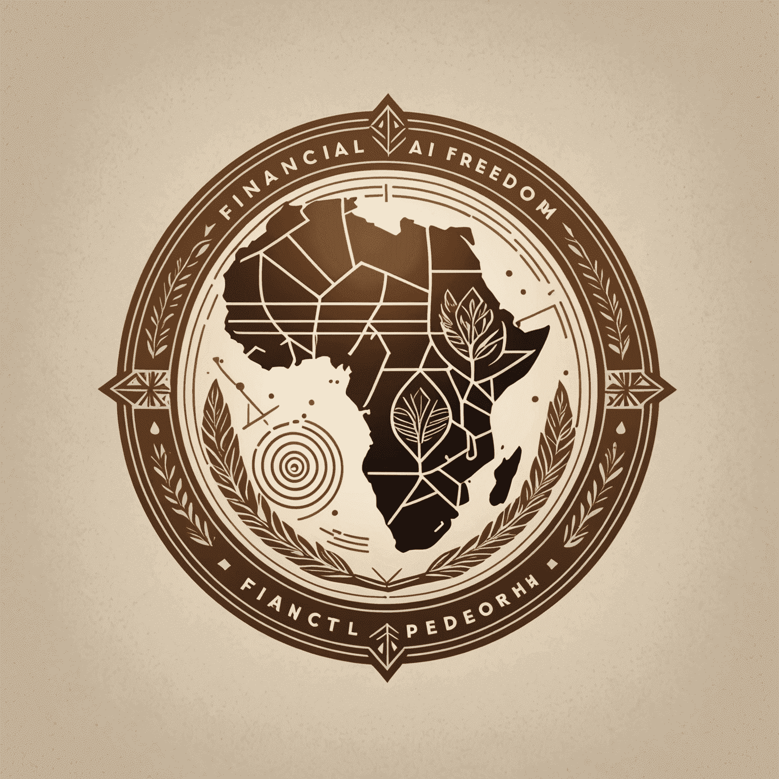 FinancialFreedomPath logo featuring an African-inspired design with earthy tones and geometric patterns