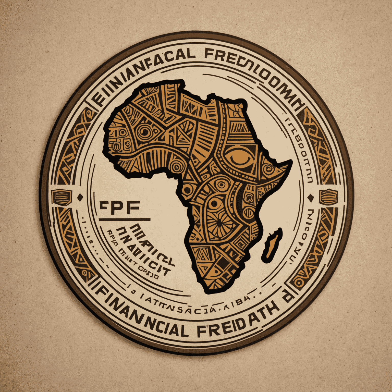 FinancialFreedomPath logo featuring an African-inspired design with earthy tones and geometric patterns